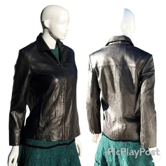 NWT Reed Genuine Leather Black Womens Jacket Small - Picture 3 of 16